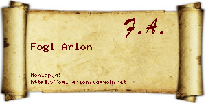 Fogl Arion névjegykártya